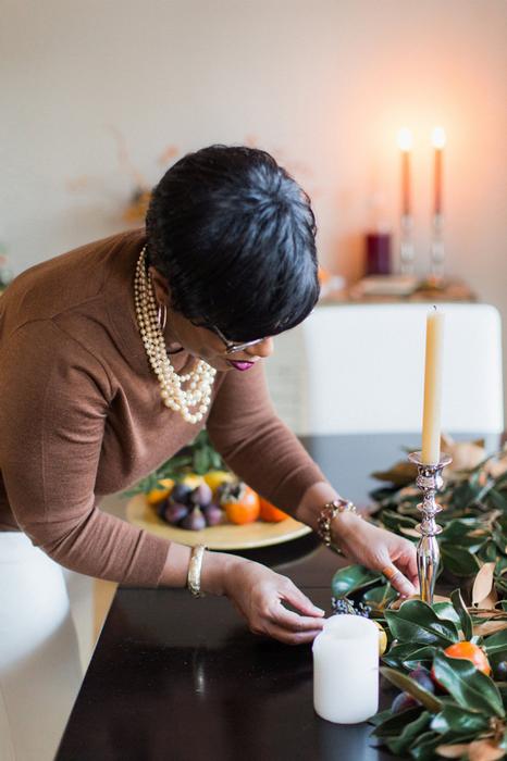 DIY Magnolia and Fruit Garland, Thanksgiving Table Decor