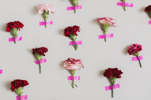Washi Tape, Carnation Flower Wall