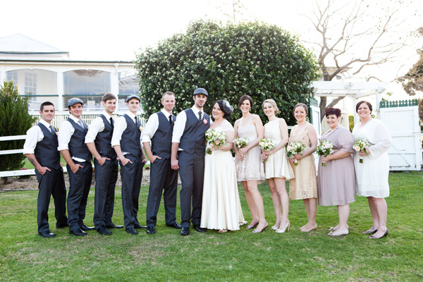 bridal party taking photos