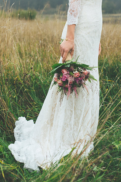 Bride holding bouquet