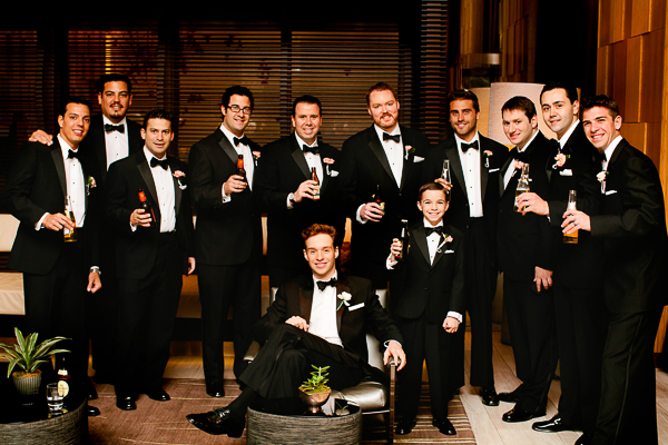 groomsmen in black tux