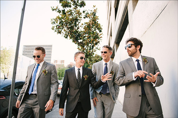 groomsmen in gray suits