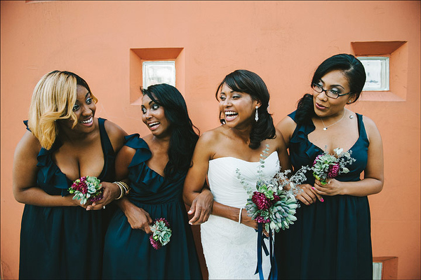 navy blue brides maid dresses