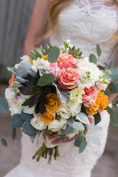 bride holding bouquet