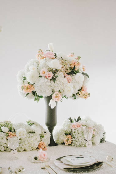 White hydrangea centerpiece