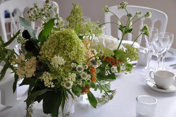 White and Green wedding flowers