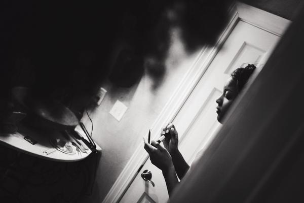 Bride getting ready