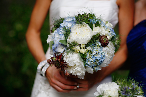 hydrangea and peony bouquet