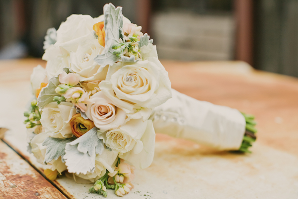 roses, dusty miller
