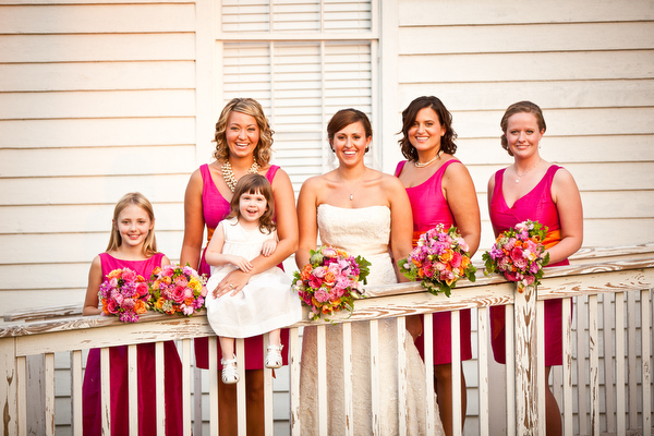 hot pink bridesmaid dresses