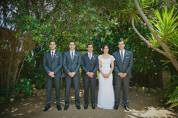 bride, groom, groomsmen