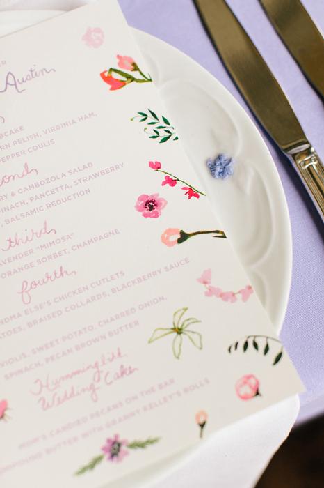 Floral Watercolor Details, Menus