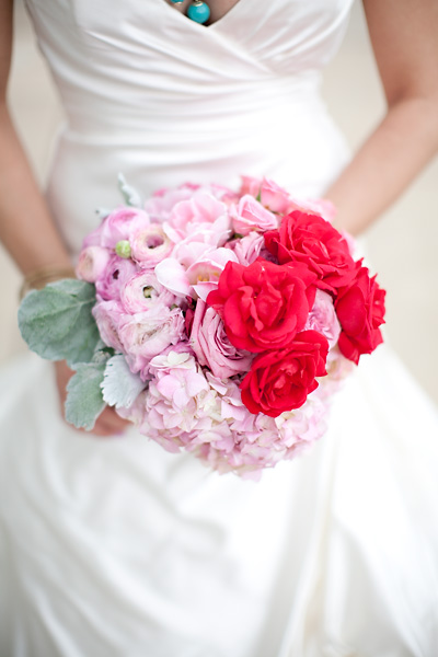 pink wedding flowers
