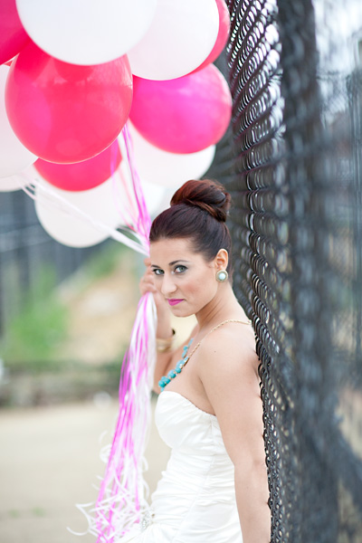 pink and white balloons