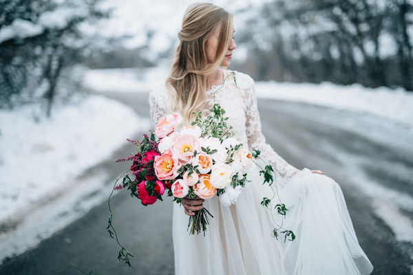 Ombre Bouquet made with paper flowers