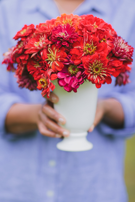 zinnia centerpiece
